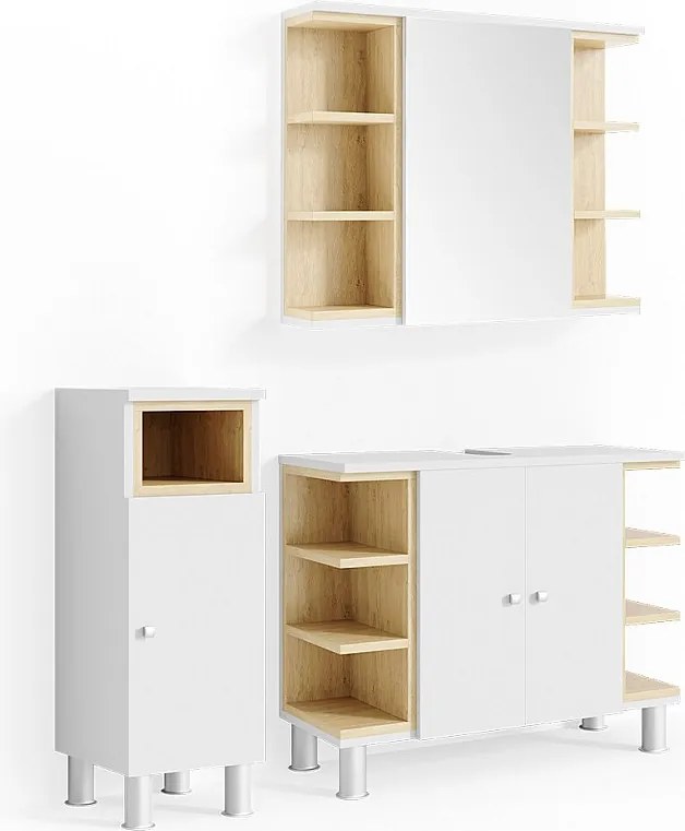 Zestaw mebli łazienkowych biały 79.6x32x64 aquis