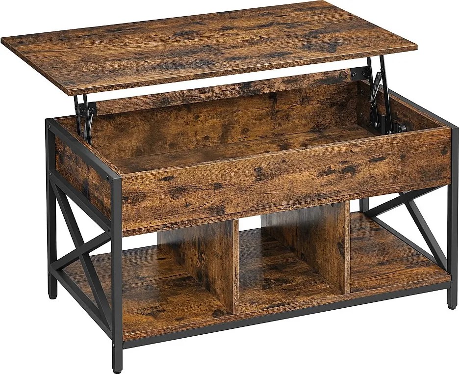 Stolik kawowy Valora Rustykalny brązowy metal do salonu