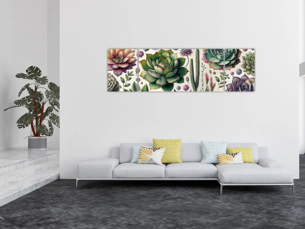 Obraz - Sukulenty (170x50 cm)
