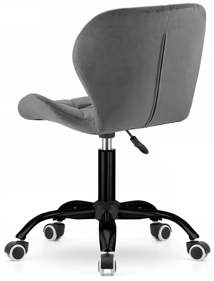 Fotel welurowy biurowy szary M5-P75