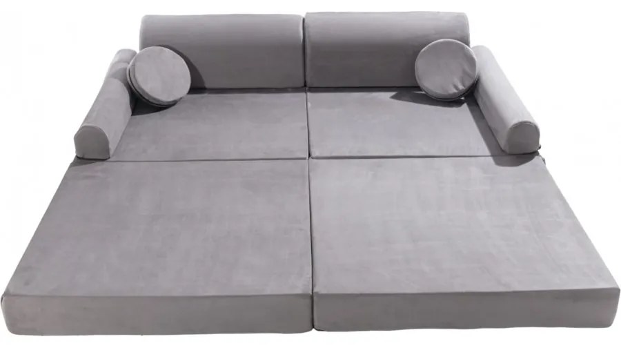 Velvet sofa dziecięca, szara - meowbaby®
