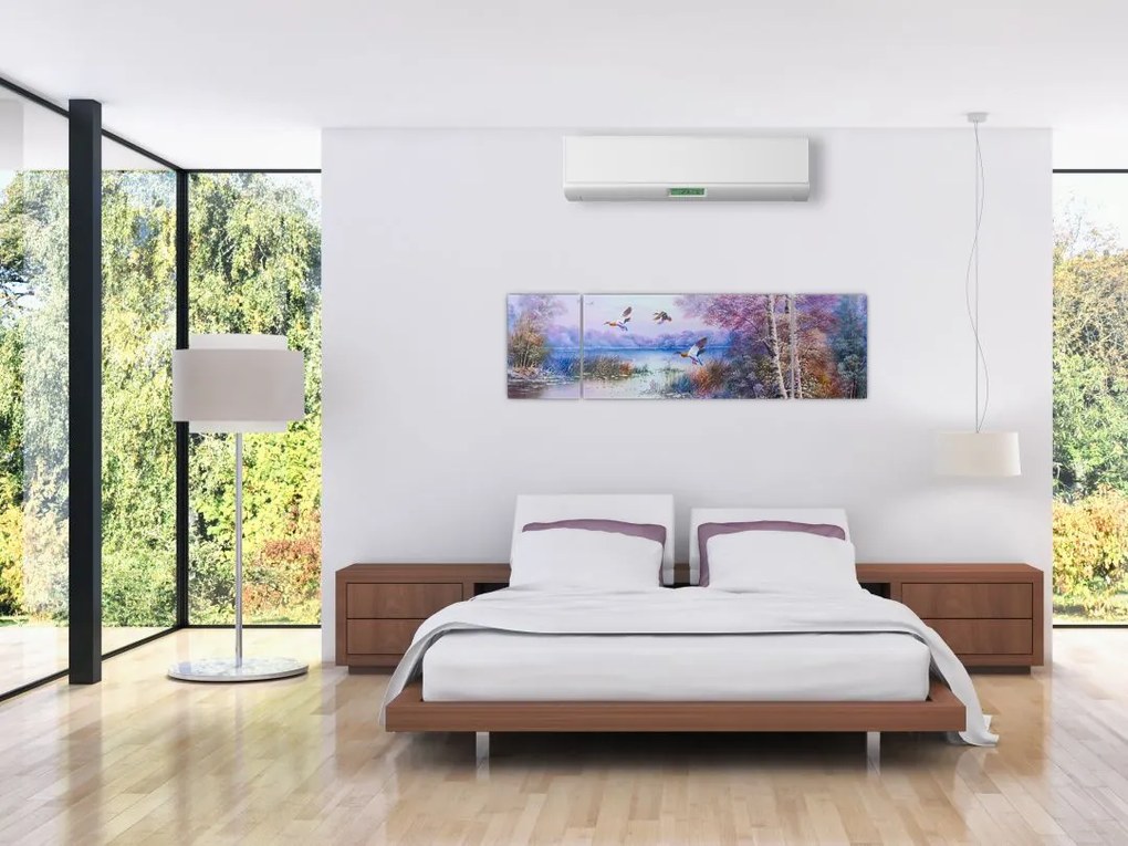 Obraz - Idzie jesień, obraz olejny (170x50 cm)