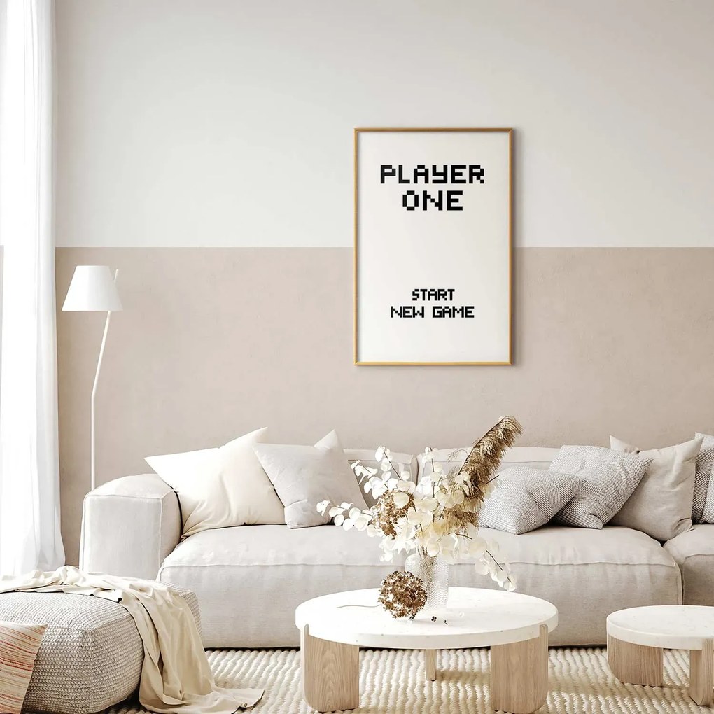 Plakat New game 29,7x42 cm z ramą złotą z marginesem ARTGEIST B