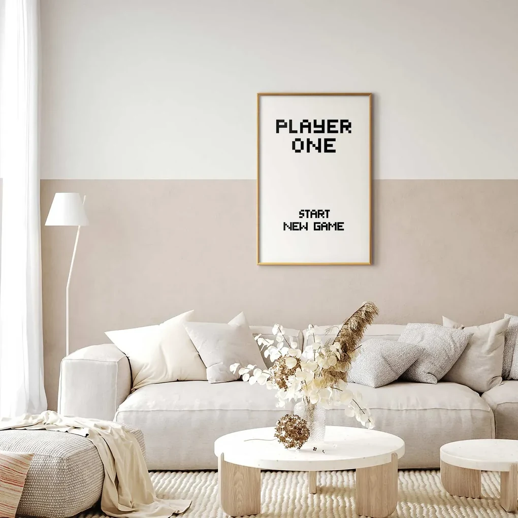 Plakat New game 29,7x42 cm z ramą złotą z marginesem ARTGEIST B