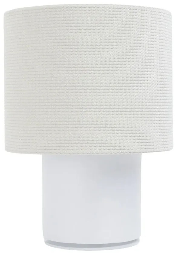 Biała lampka nocna stołowa welurowa - A339 B8-A10
