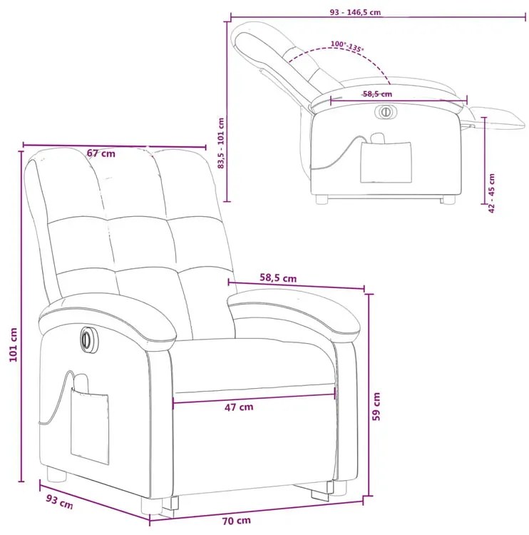 Brązowy masujący fotel z funkcją podnoszenia L8-Z98