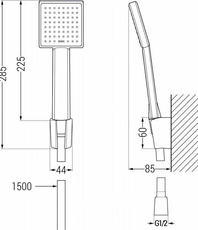 Mexen Cetus R45 bateria wannowa z zestawem prysznicowym, czarna - 74433R45-70