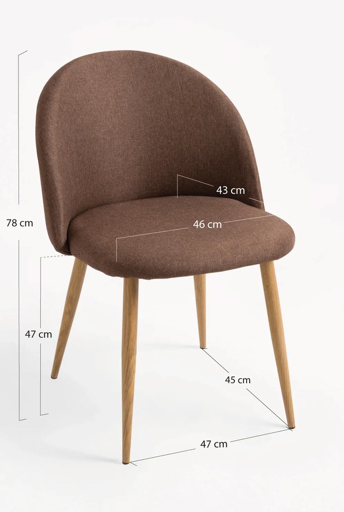 Zestaw 4 Krzese Vint Tkanina