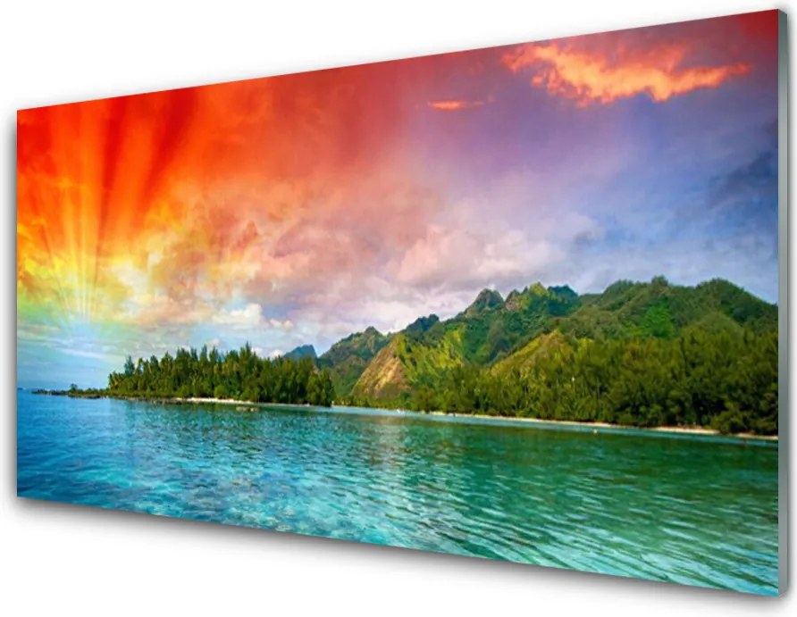 Szkło do Kuchni na Ścianę Brzeg Lasu Nad Bałtykiem