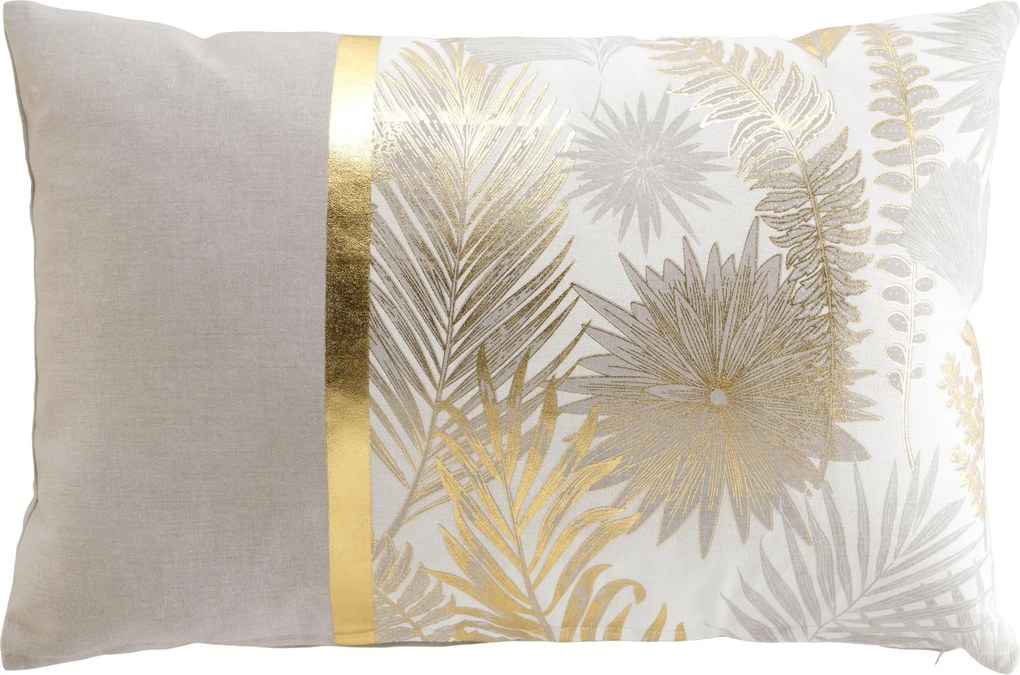 Podłużna poduszka dekoracyjna, złote liście, 40 x 60 cm