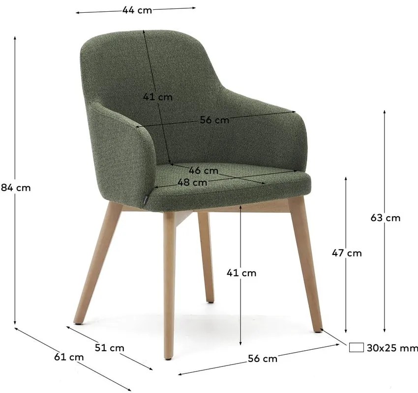 Ciemnozielone krzesło Nelida – Kave Home