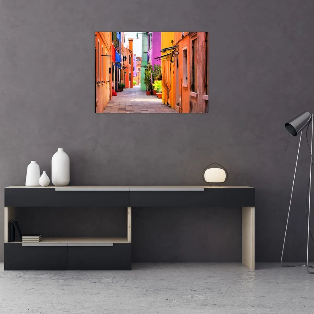 Obraz - Kolorowy dom w Burano, Wenecja (70x50 cm)