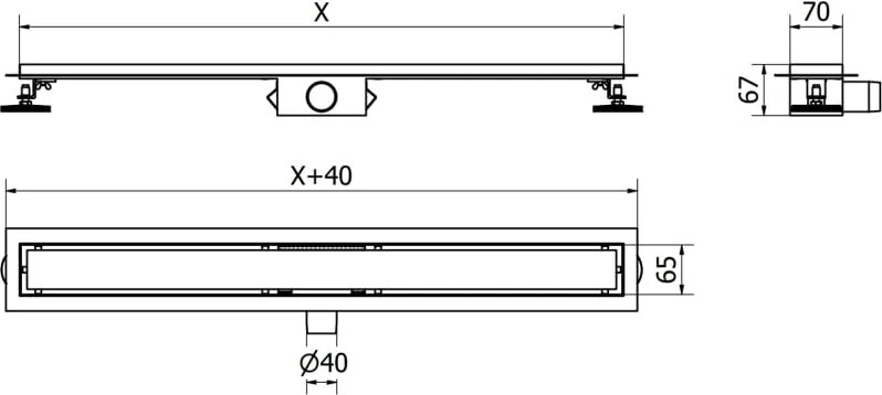 Mexen Flat MGW odpływ liniowy 80 cm, białe szkło - 1027080-15
