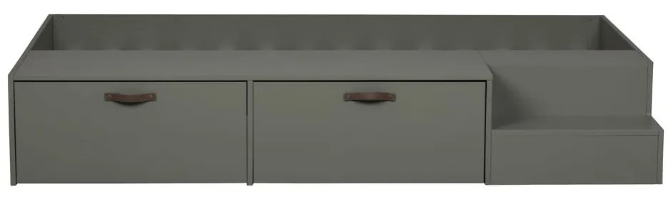 Zielono-szare łóżko dziecięce z litego drewna sosnowego ze schowkiem 80x200 cm Stage – vtwonen