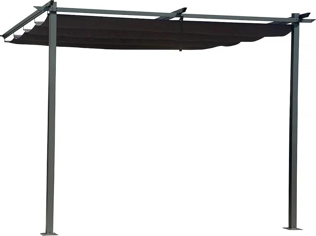 Pergola z rozsuwanym dachem - 3 x 3 m - Antracytowy szary