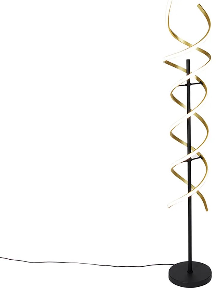Lampa stojąca złota z wbudowanym LED, 3-stopniowy ściemniacz w Kelvinach - HenkDesignerski Oswietlenie wewnetrzne