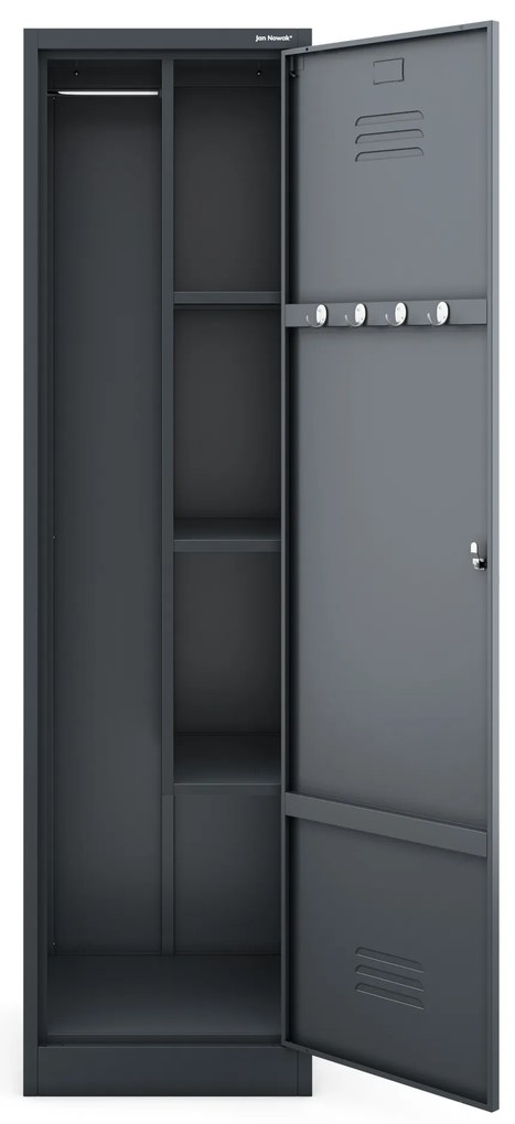 Szafa gospodarcza metalowa wąska antracytowa, 500x1850x500 mm: AGNES