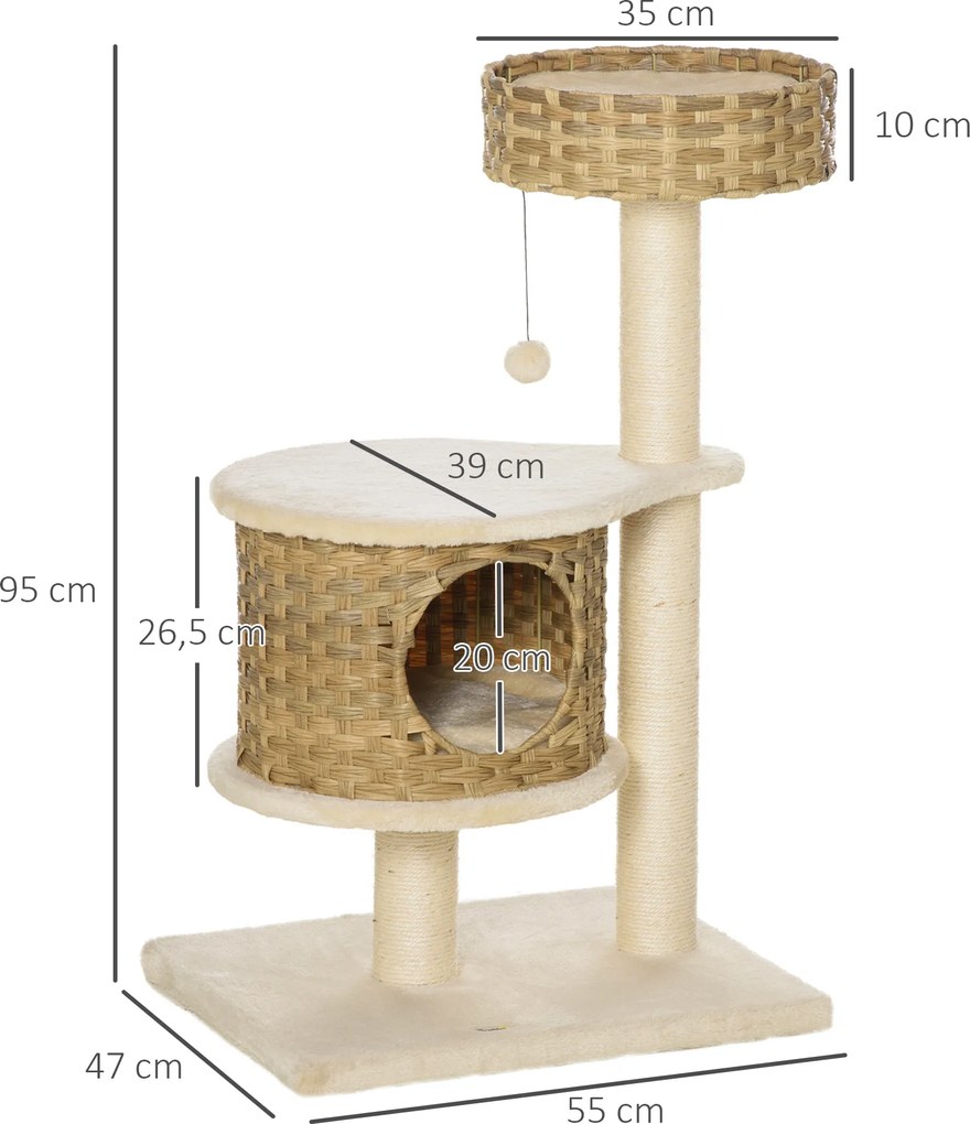 Drapak dla kota PawHut 55 cm x 47 cm x 95 cm