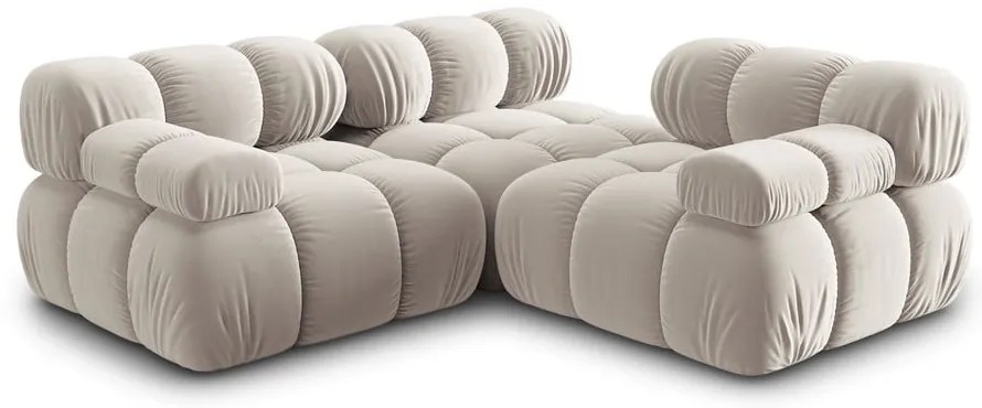 Beżowa aksamitna sofa modułowa 282 cm Bellis – Micadoni