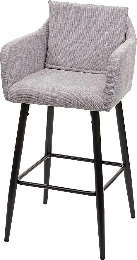 Stołek barowy MCW-H93,  tkanina/tekstylia jasnoszary