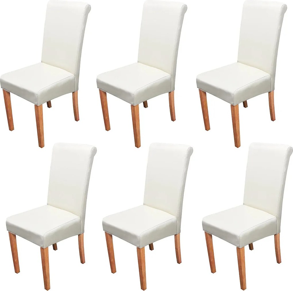 Krzesło do jadalni Lecce II (zestaw 6 sztuk),  kremowy, jasne nogi