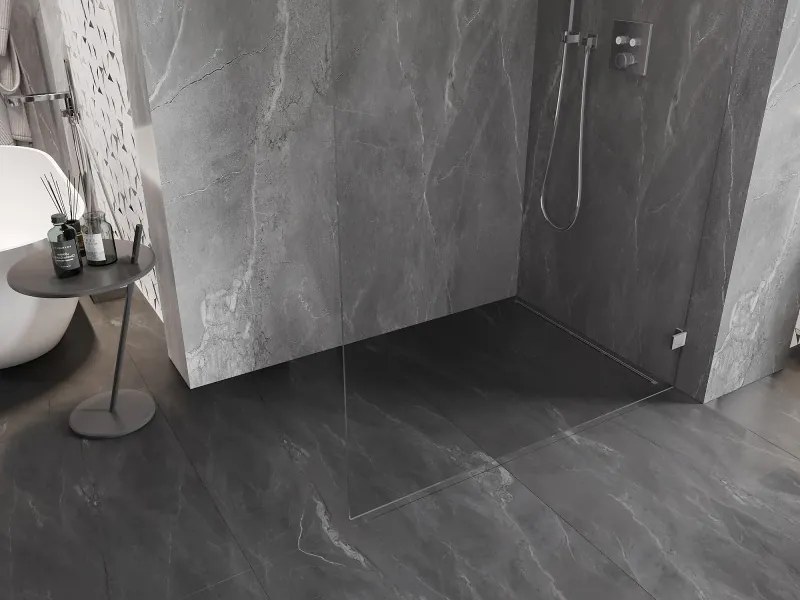 Mexen Lunar ścianka prysznicowa Walk-in prawa 90 x 200 cm, transparent 8 mm, chrom - 830-090-000-01-00-P