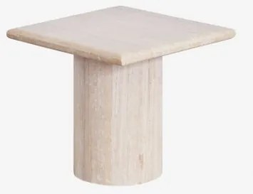 Zestaw 2 Kwadratowych Stolików Nocnych Z Trawertynu Lausane 40 X 40 Cm - Sklum