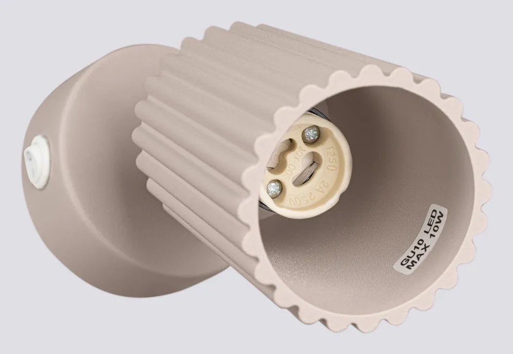 Szarobrązowa metalowa lampa punktowa 8x16 cm Gleam – Sollux