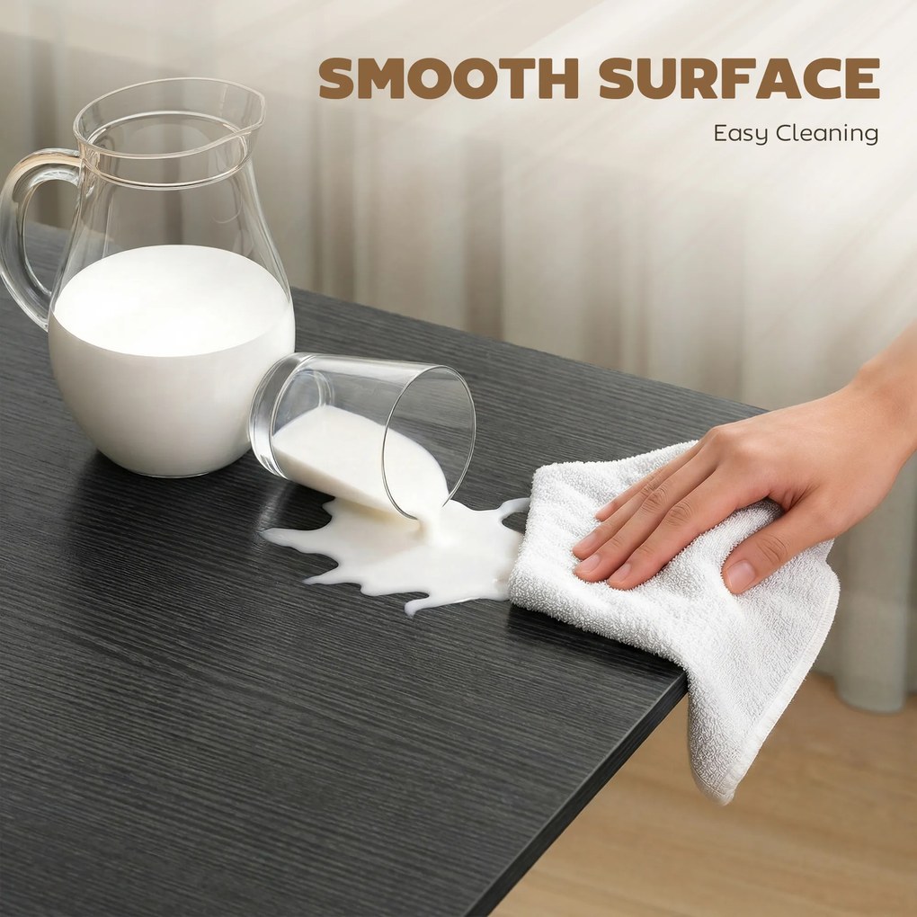 HOMCOM Składany Stół Jadalniany dla 4-6 Osób z 6 Kółkami Mobilny Stół do Małych Przestrzeni 120x80x73 cm Czarny | Aosom PL