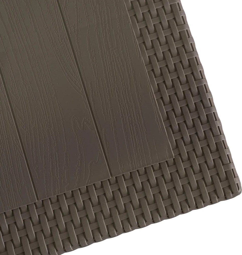 Stół ogrodowy z technorattanu Fargo, brązowy