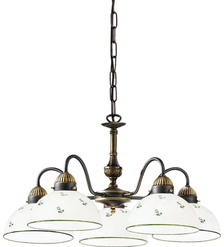Kolarz 731.85.20 - Żyrandol na łańcuchu NONNA 5xE27/75W/230V zielony
