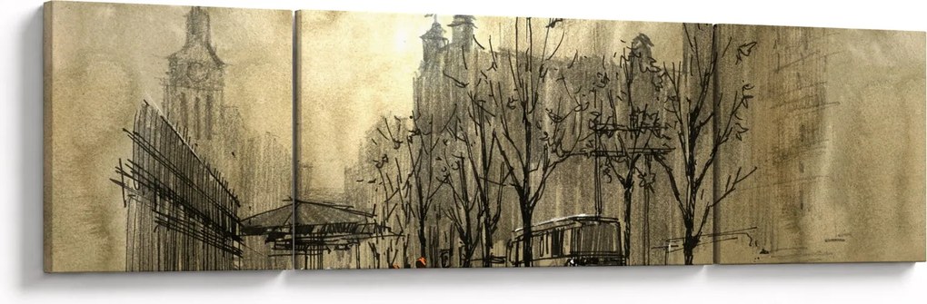 Obraz - Szkic miasta (170x50 cm)