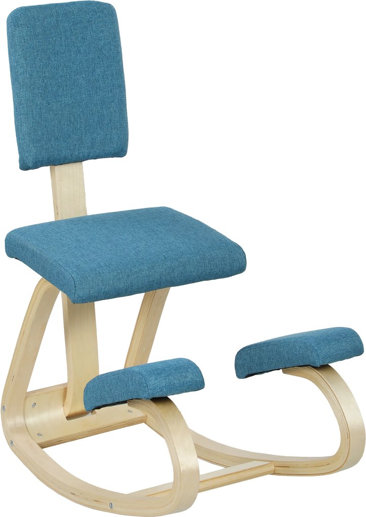 HOMCOM Ergonomiczne krzesło klęcznik, zdrowotne krzesło dla domu, biura, medytacji, ciemnoniebieskie | Aosom PL