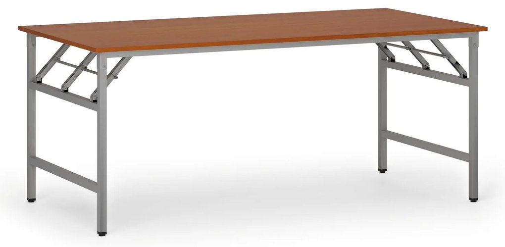 Stół konferencyjny FAST READY, 180x90 cm, szaro-srebrna podstawa, czereśnia