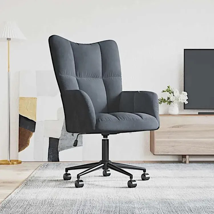 Fotel do biurka glamour ciemnoszary T4-S62