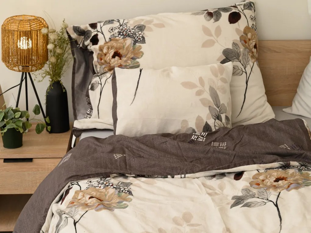 PrzytulneMieszkanie.pl PrzytulneMieszkanie.pl Dwustronna pościel DUO SENSE CARMELIA wzorzysta + poszewka na poduszkę 40x50 cm GRATIS Rozmiar pościeli: 70 x 90 cm | 140 x 200 cm