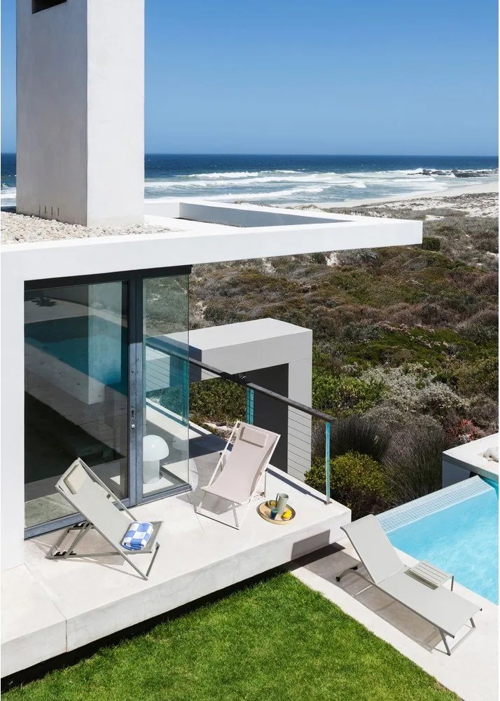 Szarobrązowy metalowy leżak ogrodowy Taylor – Bizzotto