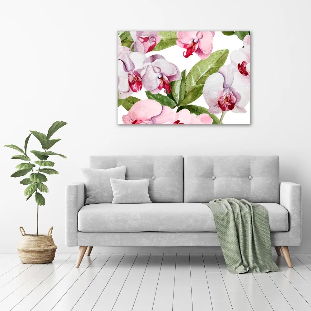 Fotoobraz na ścianę szklany Różowe orchidee