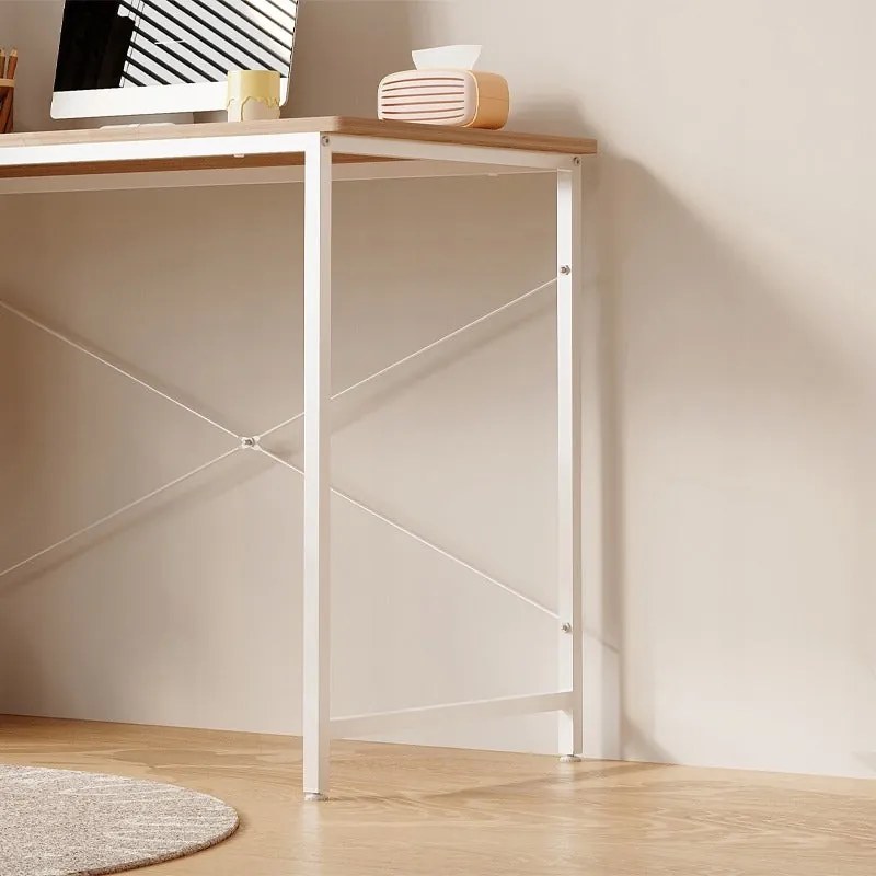 Biurko młodzieżowe z regałem komputerowe jasny brąz nowoczesne loft 120 cm