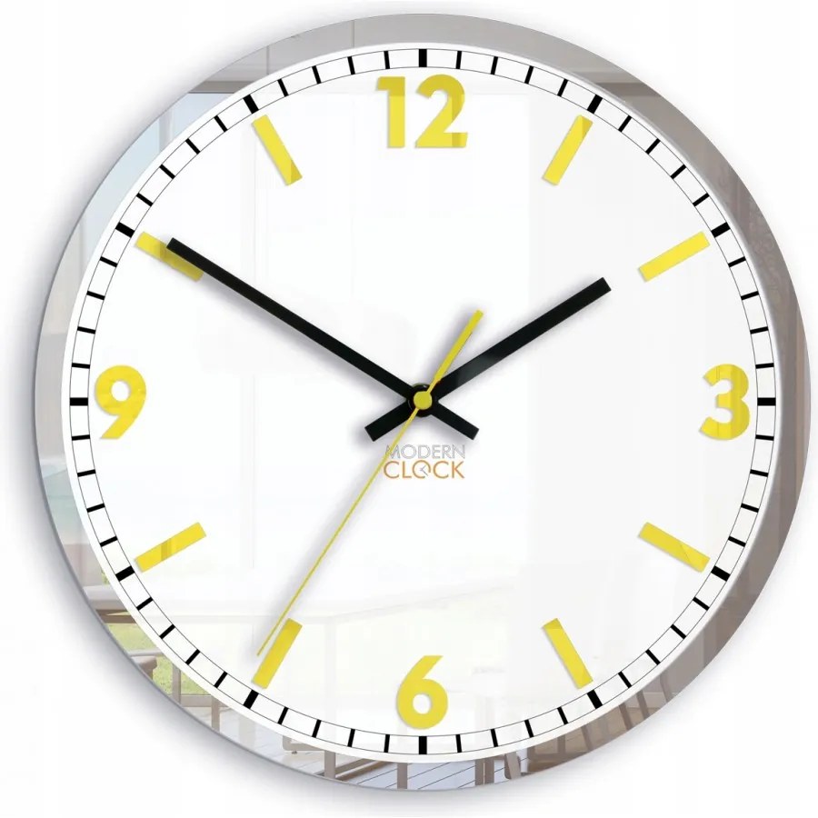 Zegar na ścianę klasyczny cichy mechanizm okrągły z białą tarczą akrylowy