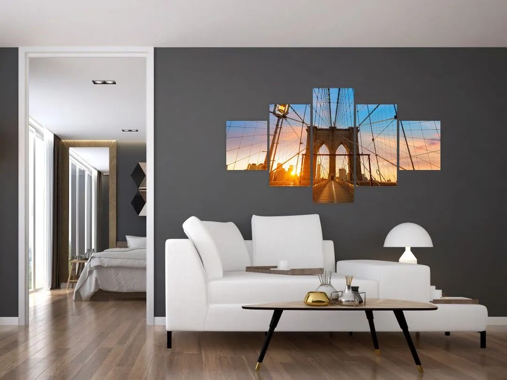 Obraz - Brooklyn Bridge, Manhattan, New York (125x70 cm)