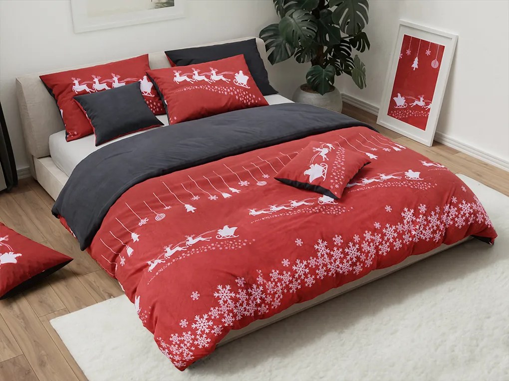 PrzytulneMieszkanie.pl PrzytulneMieszkanie.pl Pościel z mikropluszu WHITE ORNAMENTS czerwona Rozmiar pościeli: 70 x 90 cm | 140 x 200 cm