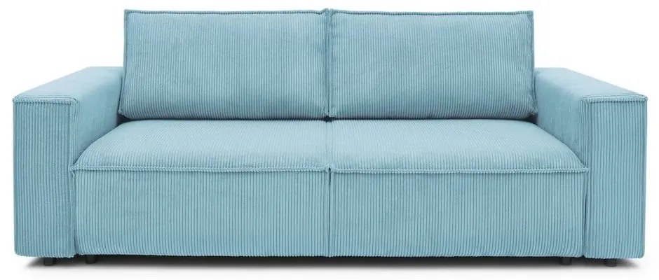 Miętowa sztruksowa rozkładana/ze schowkiem sofa 245 cm Nihad – Bobochic Paris