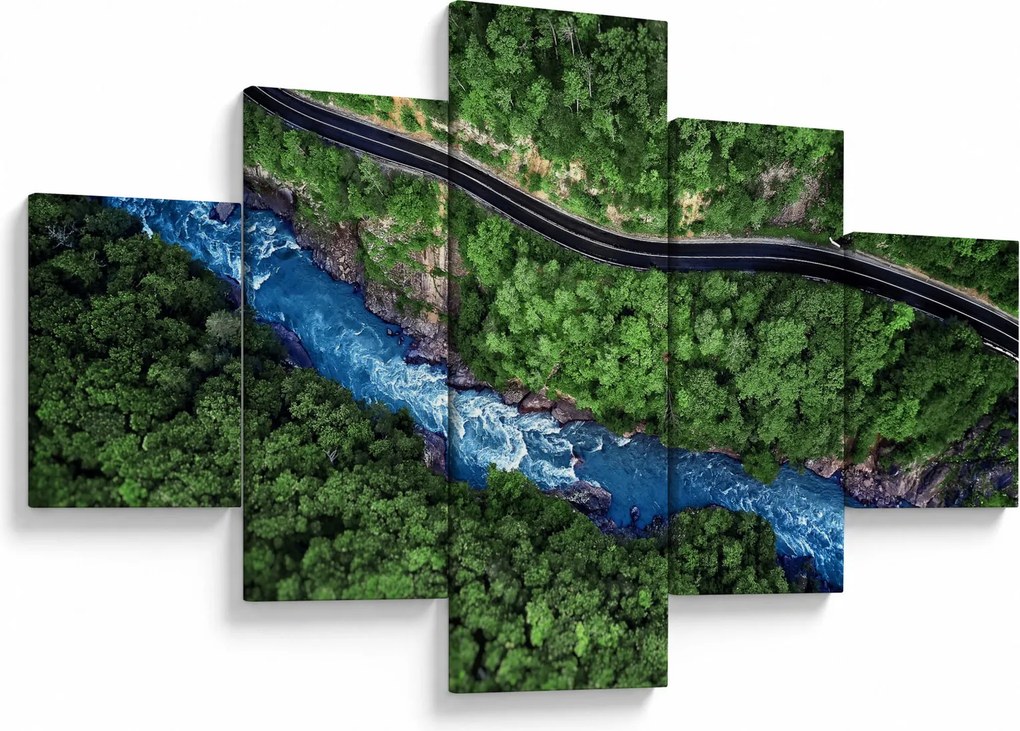 Obraz - Rzeka między górami, Kaukaz, Rosja (125x70 cm)