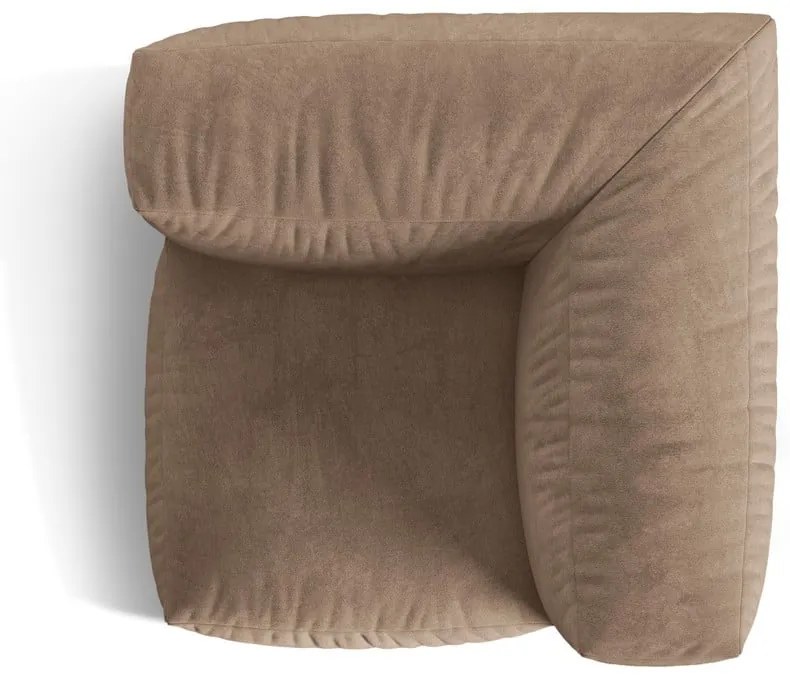 Jasnobrązowy aksamitny moduł sofy (strona zmienna) Martina – Micadoni