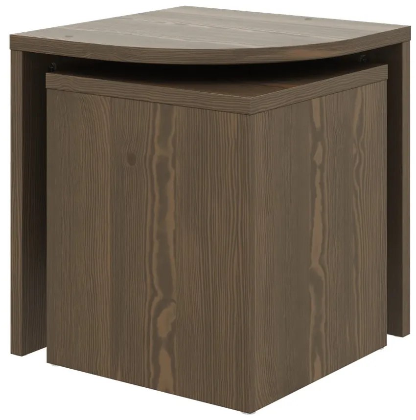 Ciemnobrązowe stoliki zestaw z litego drewna sosnowego 2 szt. Combine – Karup Design