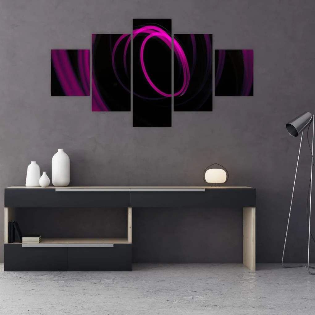 Obraz - fioletowe kresek (125x70 cm)