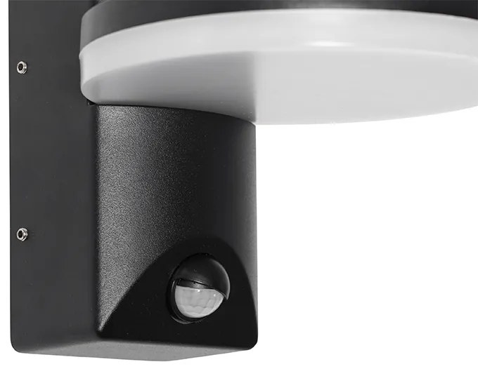 Zewnetrzna Lampa ścienna zewnętrzna czarna z diodą LED IP54 z czujnikiem ruchu - Esmee Nowoczesny Oswietlenie zewnetrzne