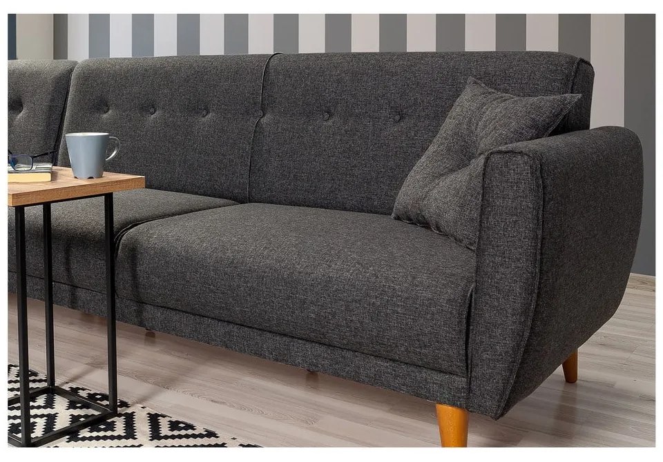 Antracytowy rozkładany narożnik Aria – Balcab Home