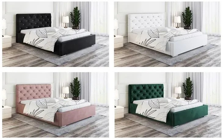 Dwuosobowe łóżko z pojemnikiem 140x200 Eylan 3X - 36 kolorów
